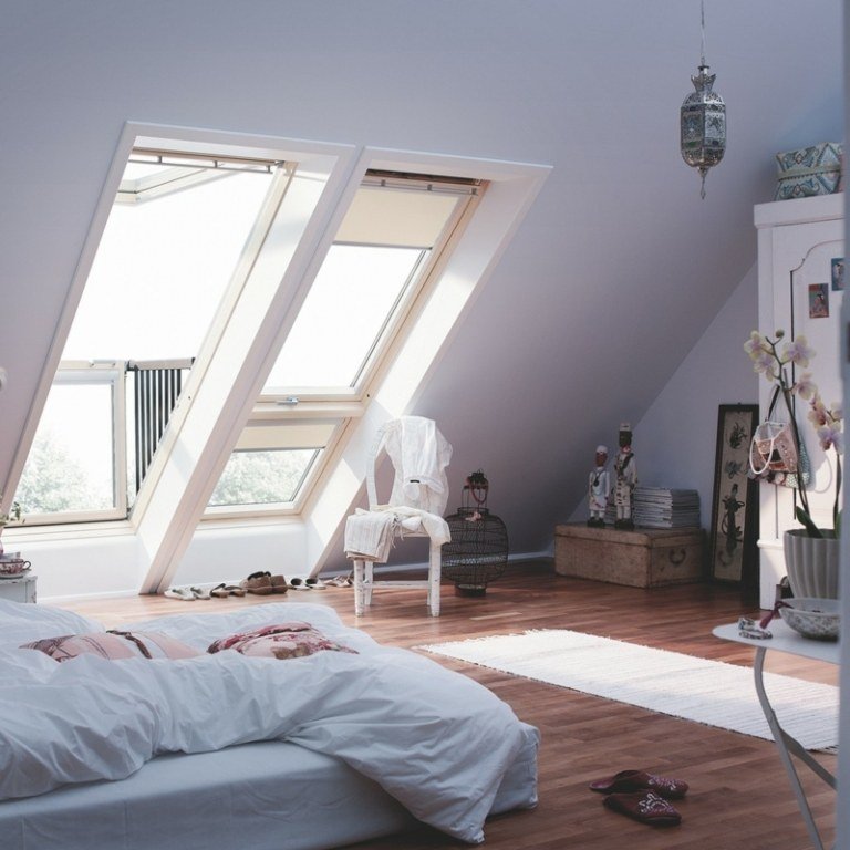 Strešné okno je vhodné do každej miestnosti strešné okno balkón spálne nápad žalúzie parkety