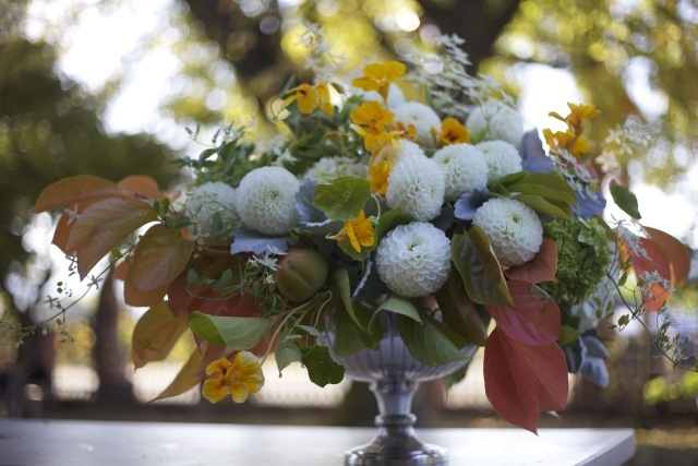 aranžovanie kvetov letné georgíny biele Bella Fiori