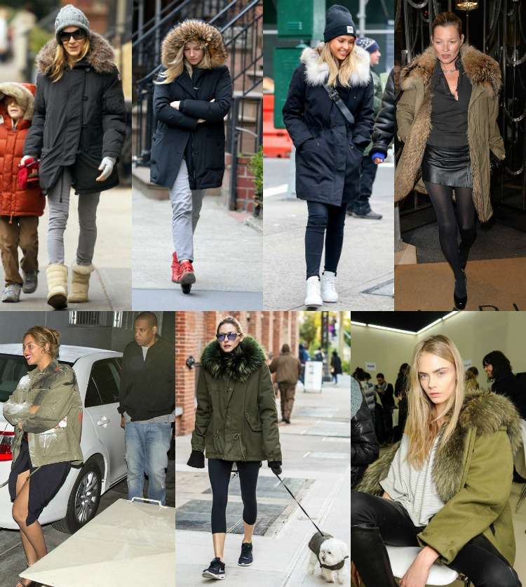 Dámska parka je u hviezd tiež veľmi obľúbená Dámska parka -zimná-móda-kombinovať-hviezdy-primis-hollywood