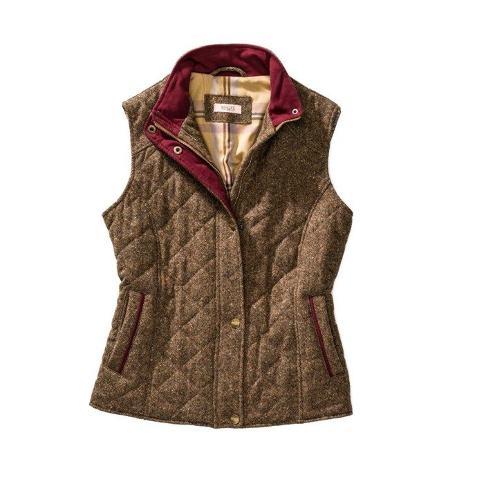 Dámska prešívaná vesta z vlny s prešívaným vzorom Prešívaná vesta z vlny
