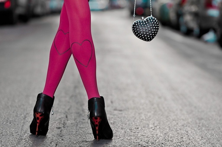 Návrhy doplnkov do pančuchových nohavíc ružové srdiečka Doplnky k nápadom motívy ružového srdca