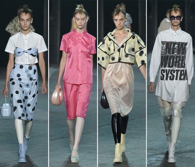 Letná kolekcia trendy dámske bodky ružovej farby