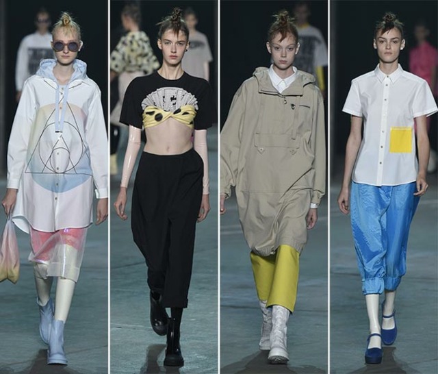 modrá farba pršiplášťovej bielej košele