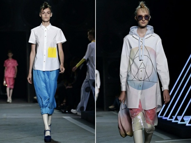 New York pláštenka biela košeľa capri nohavice