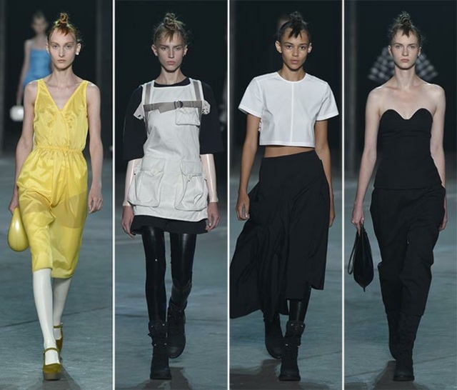 žlté šaty čierne outfity Marc Jacobs