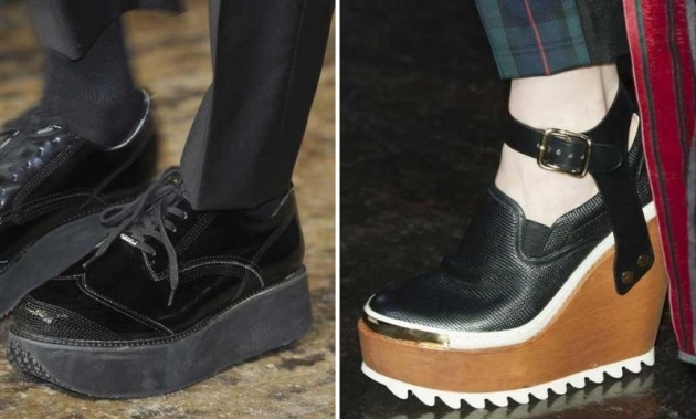 Platformové trendy dámskej obuvi od DKNY-Undercover-čierna-jeseň-zima-2015 2016 DKNY-Undercover-platform-shoes-dámske-kolekcie-čierna-jeseň-zima-2015-2016