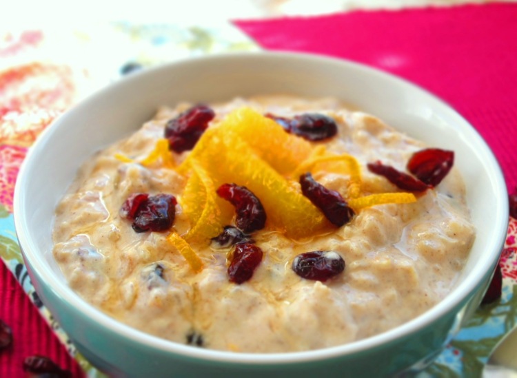 parník-recepty-mliečna ryža-dezert-sladké-krémové-pomarančové šťavy-kúsky pomaranča-filé-brusnice