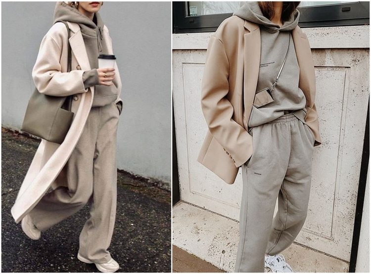 módny trend 2021 ženy ležérne elegantné legíny so sakom