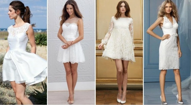 Krátke svadobné šaty sú na pláži veľmi praktické