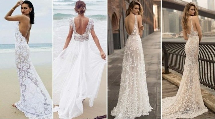 Svadobné šaty bez rukávov na pláž sú elegantné a sofistikované zároveň