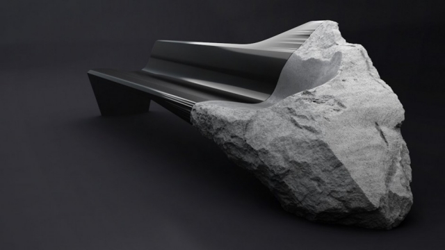 pohovka onyxový sopečný kameň Pierre Gimbergues dizajnové laboratórium Peugeot dizajnérska pohovka sopečný kameň onyx Pierre Gimbergues dizajnové laboratórium Peugeot