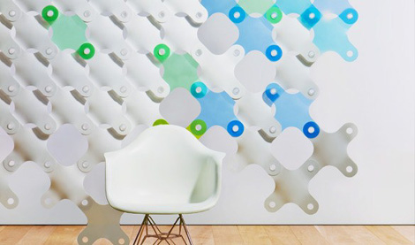 inovatívny systém delenia miestností od 3Form ditto blue