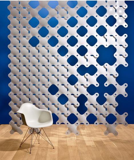 Systém rozdeľovača miestností 3Form modro -biely