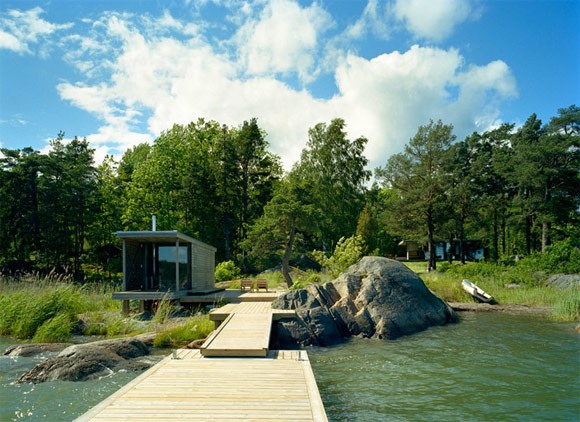 moderné kabínkové jazero moderný malý domček - jazero