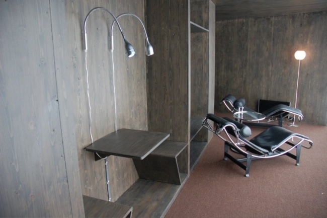 minimalistický interiérový designový hotel juvet v nórsku