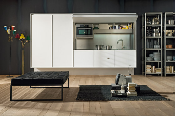 biely luxusný dizajn kuchyne zapnutý-vypnutý biely luxusný dizajn kuchyne zapnutý-vypnutý spoločnosťou Boffi
