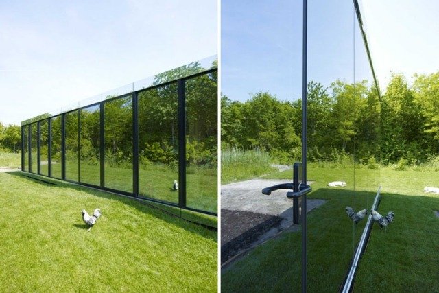 minimalistická architektúra sklenená fasáda odrážajúca-johan selbing- anouk vogel