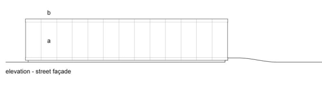 Nadmorská výška fasády ulice-Zrkadlový dom-Johan Selbing-architekti