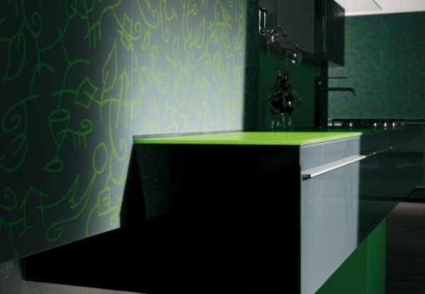 sklenené dekorácie kuchyňa lúka zelená taliansko valcucine