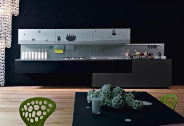 moderná kuchynská dekorácia svetlo modrá Artematica Vitrum Arte