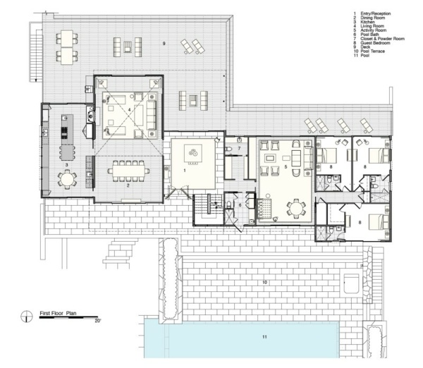 Moderný pobrežný dom od Stelle Architects na prízemí