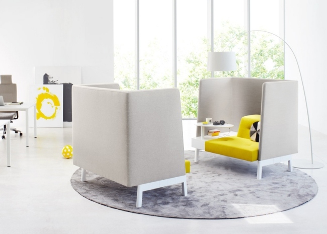 Dizajnový nábytok Dokovacia poťahová doska z hliníkového rámu Modular-Grosch Meier-Yellow