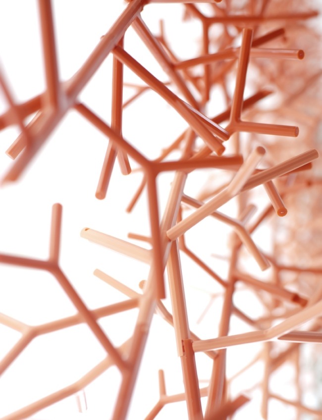 Rozdeľovač miestností sochársky dizajn-recyklovateľný moderný bezplatný dizajn-červená Amass