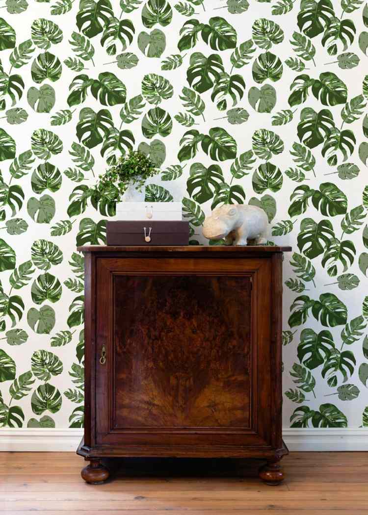 monstera-leaf-trend-tapeta-akcent-stena-hala-obývačka-spálňa
