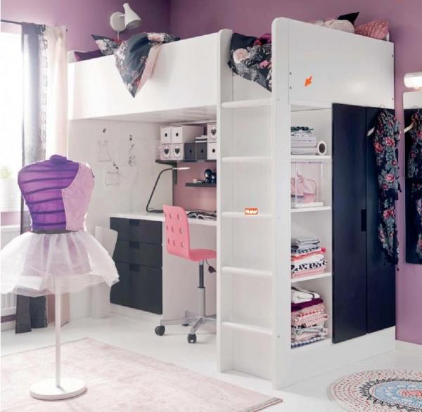 purpurová-dievčenská-izba-nápad-ikea-dizajn
