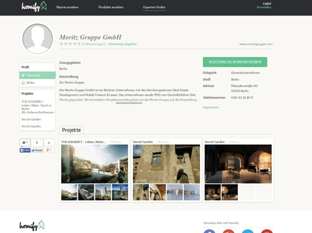 Projekty stavební experti Nemecko Homify portál vzrušujúci