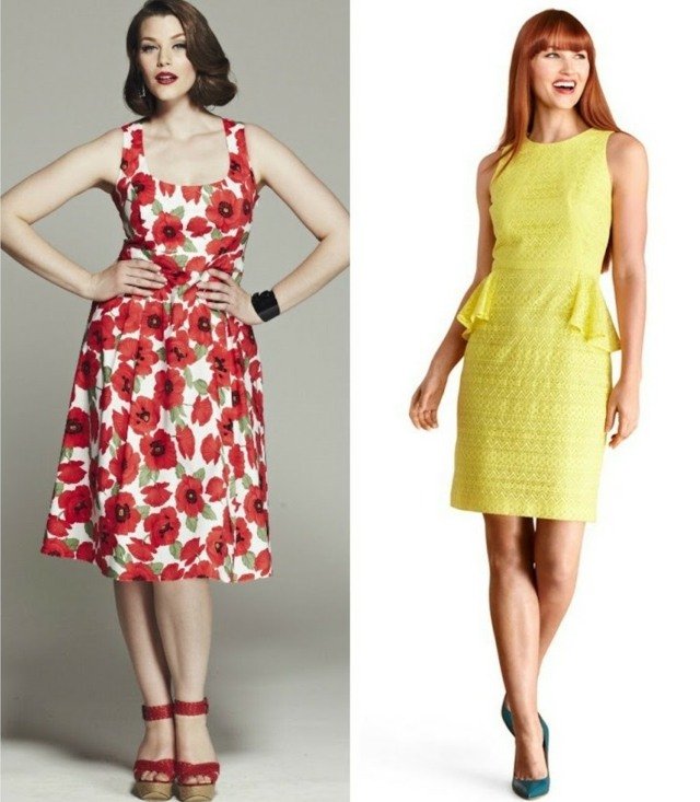 kvety motívy červená žltá krátke šaty dámske