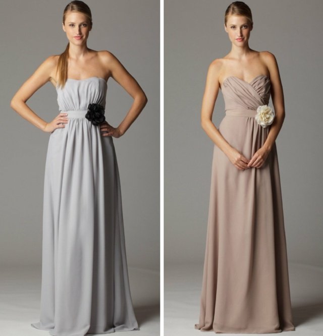 dlhé šaty prírodné farby elegantné kvety deco