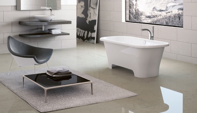 Priestranná rámová vaňa z betónových dlaždíc-sanitárne výrobky Victoria Albert Como