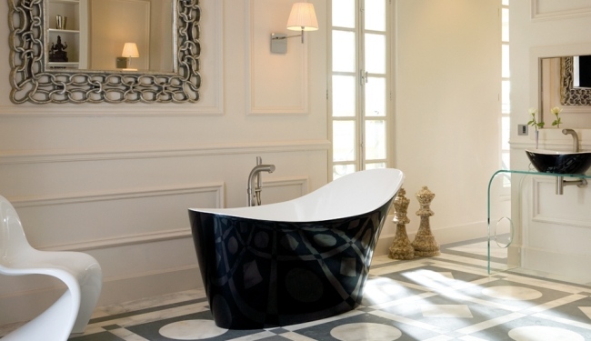 elegantný mix materiálov vane Victoria Albert Amalfi-čierny lak