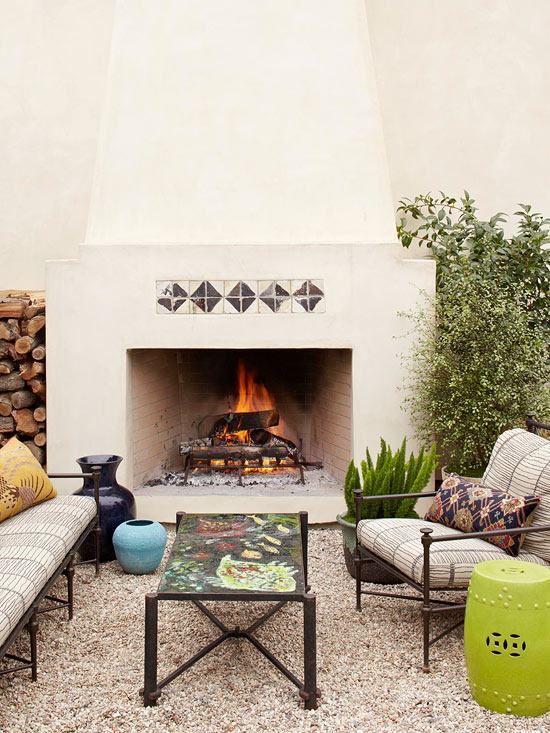 15 nápadov na dizajnový krb pre zariadenie záhrad