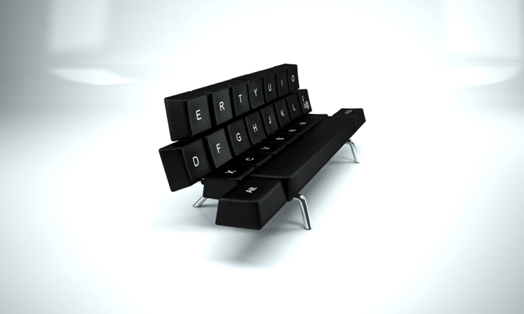 qwerty-klávesnicový sedací nábytok-idea-loft-style-black