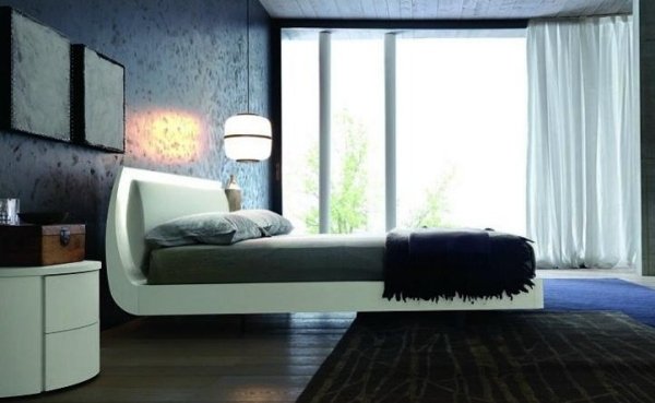 posteľ eros europeo biely drevený rám plávajúci eros europeo dizajnová posteľ biely drevený rám plávajúci