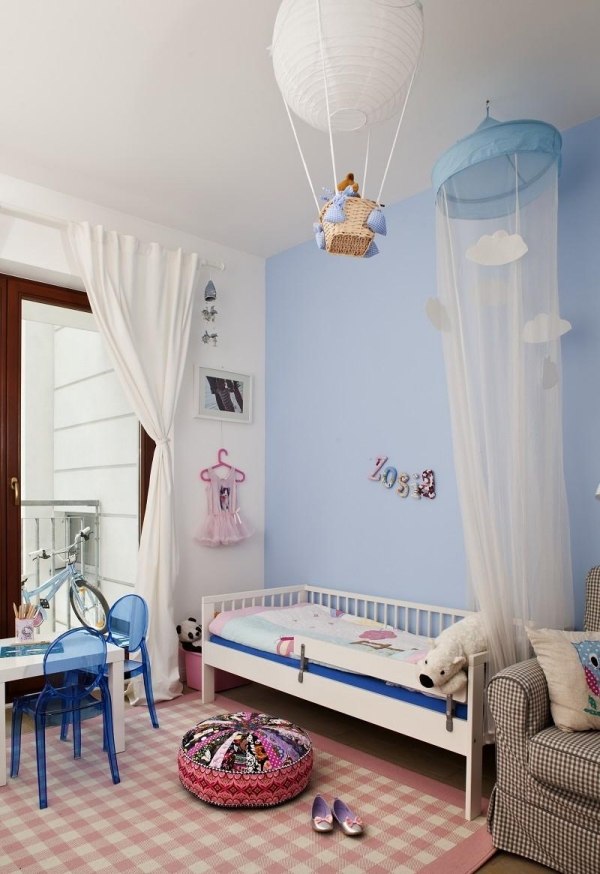 Cestovné balónové dievčatko do detskej izby do stropu