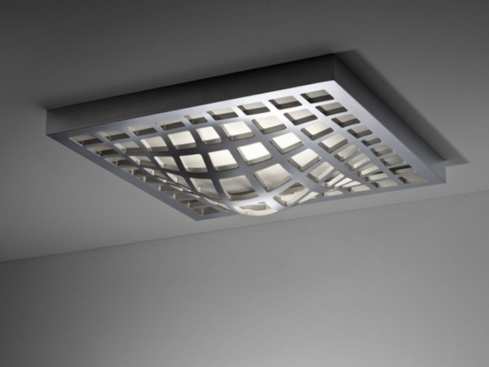 Stropné svetlá-v obývačke-hliníková lampa-KWARK-Fabbian-Karim-Rashid