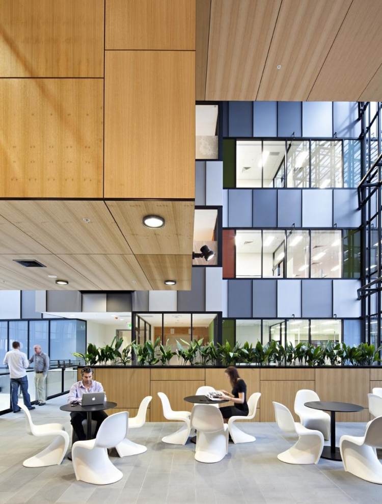 položenie stropných panelov-ultramoderné-drevo-eko-veda-centrum-brisbane-austrália