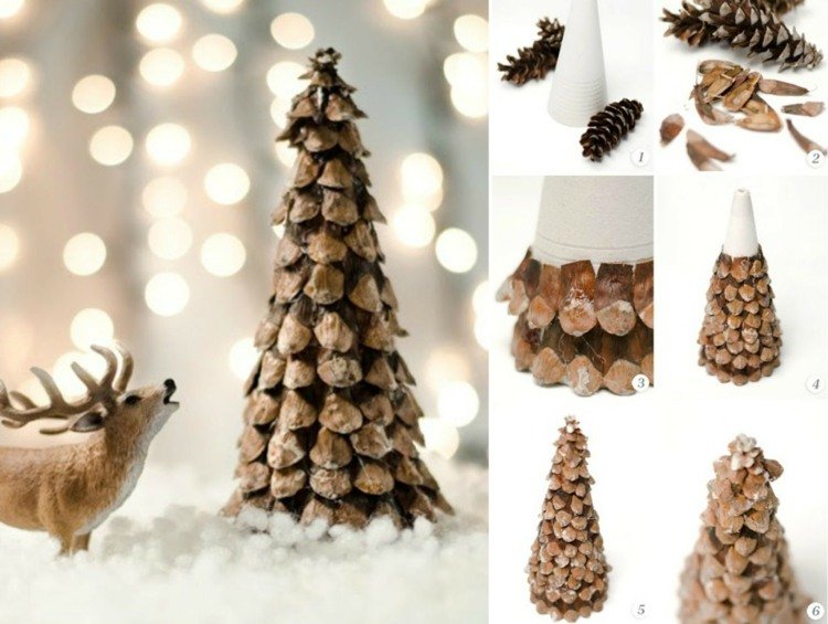 tinker borovicové šišky advent mini semienka vianočného stromčeka prírodné materiály urobte to sami