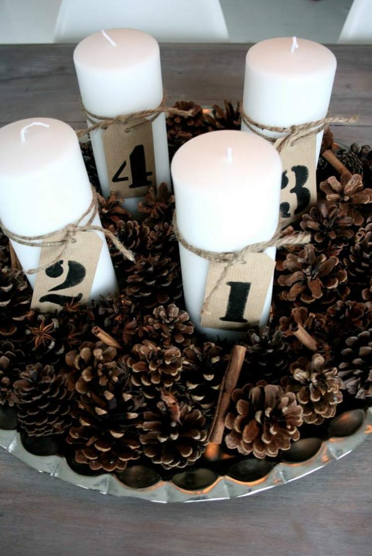 drotár adventné šišky adventný veniec vianočný čas vianočný tanier ručných prác