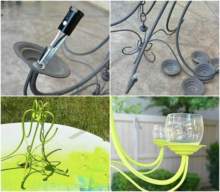 Maľujte luster sviežou farbou deco-terasa-luster-renovovať-zeleno-žltý-držiak na čajovú sviečku