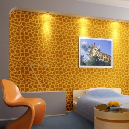 nápady na dekoráciu detská izba so zvieracími vzormi žirafa