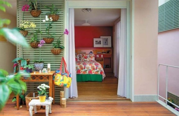 vonkajšia plocha nástenná dekorácia kvetináče farebné