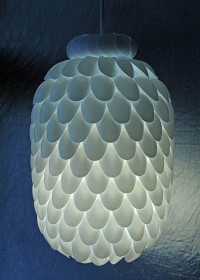 urobte si lampu sami lyžičkou plastom