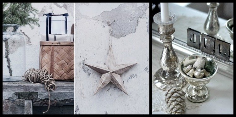 Vešiak na vianočný stromček a vianočné ozdoby v striebornej farbe dekorácia-vianočné-trendové farby-ušľachtilá-elegantná-strieborná-hviezda