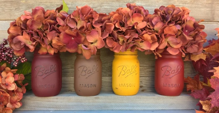 Jesenné farby na ozdobu dekorácia-jesenné-dózy-farebné-kvety-suchá kytica