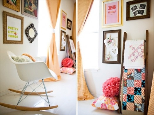 dekorácia hojdacej stoličky detská izba, aby ste sa urobili sami