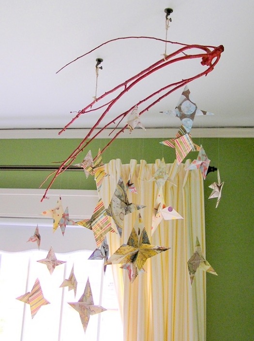papierové hviezdy hračky dekorácia detská izba, aby ste si urobili sami